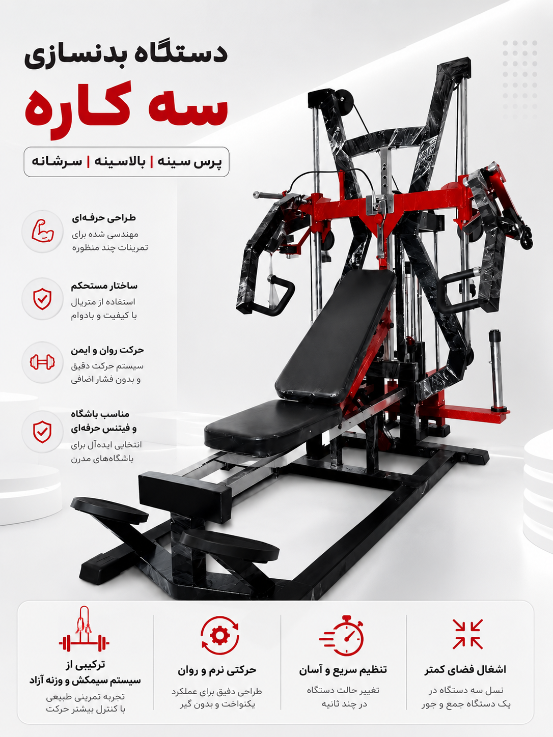 دستگاه پرس سینه،بالاسینه و سرشانه رباتیک